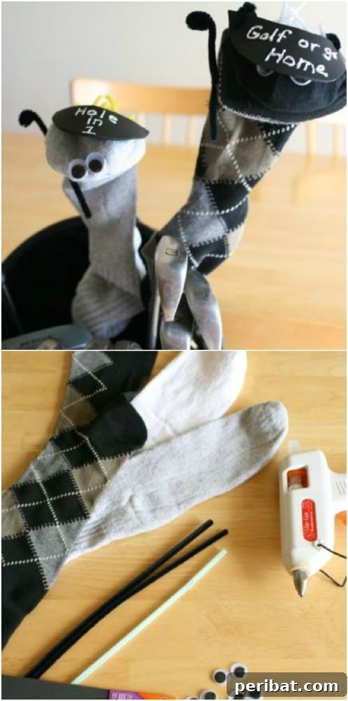 25 Cute and Quick Father's Day Crafts from Kids 12 Adorable DIY Sock Puppet Golf Club Covers