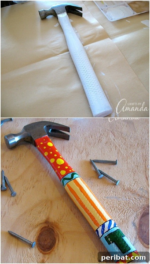 25 Cute and Quick Father's Day Crafts from Kids 17 Easy DIY Monogrammed Hammer