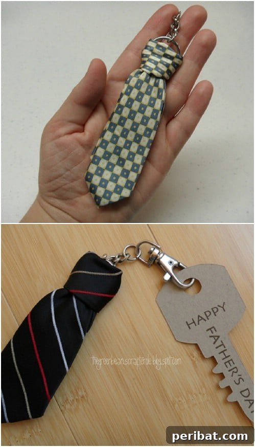 25 Cute and Quick Father's Day Crafts from Kids 18 DIY Necktie Keychain