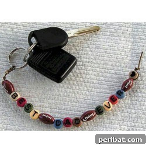 25 Cute and Quick Father's Day Crafts from Kids 3 Customized Best Dad Keychain