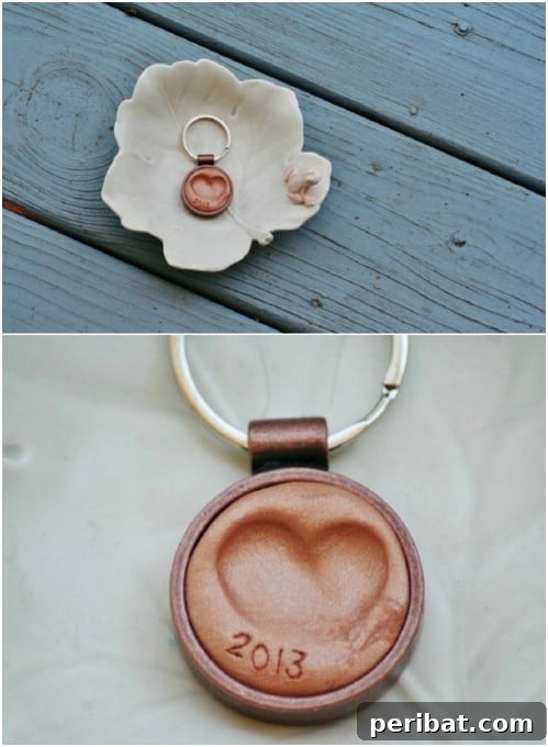 25 Cute and Quick Father's Day Crafts from Kids 27 DIY Thumbprint Key Fob