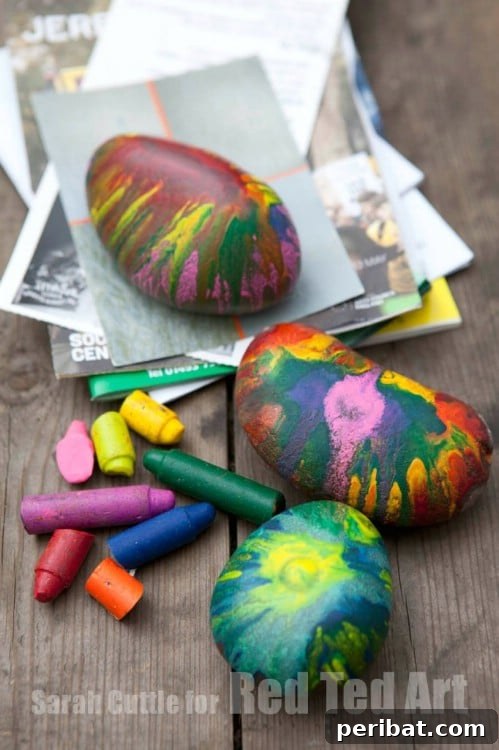 25 Cute and Quick Father's Day Crafts from Kids 8 Fun Melted Crayon Rocks