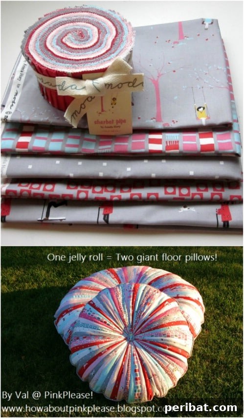 Lounge Large: 22 Easy DIY Giant Floor Cushions 17 Giant DIY Jelly Roll Pillows