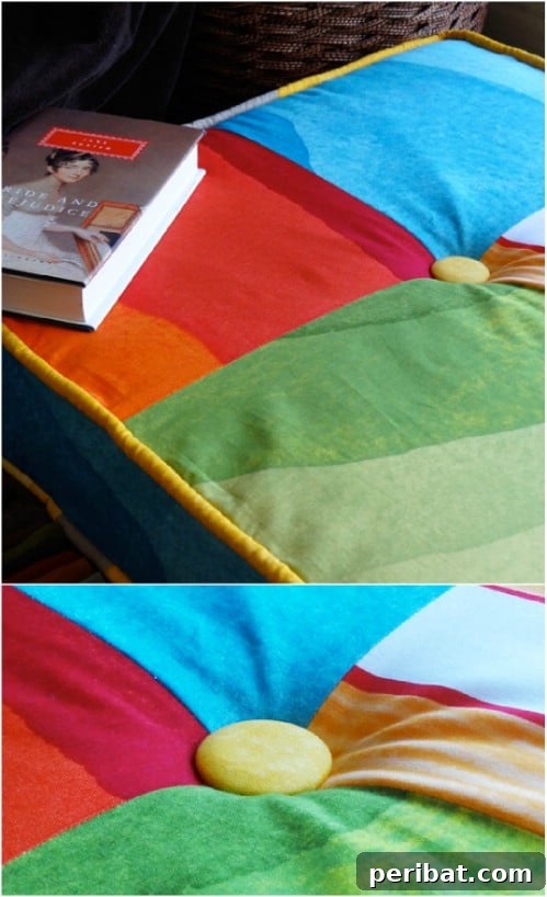 Lounge Large: 22 Easy DIY Giant Floor Cushions 19 DIY Squared Patchwork Floor Cushion