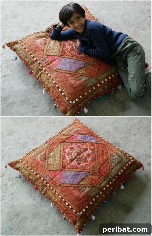Lounge Large: 22 Easy DIY Giant Floor Cushions 23 DIY Bohemian Style Floor Cushion