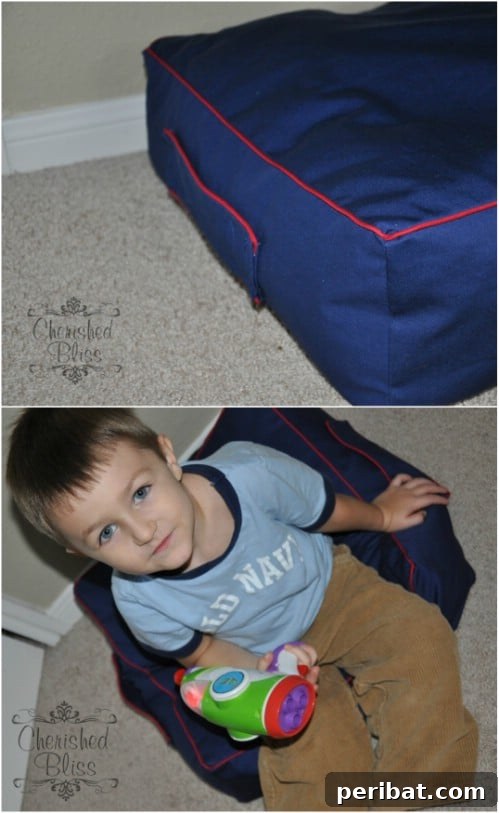 Lounge Large: 22 Easy DIY Giant Floor Cushions 5 DIY Kids’ Floor Cushion