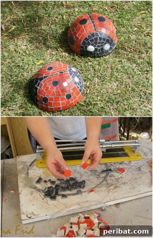Adorable DIY Concrete Garden Ladybug