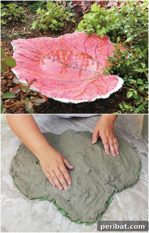 DIY Sand Cast Leaf Bird Bath
