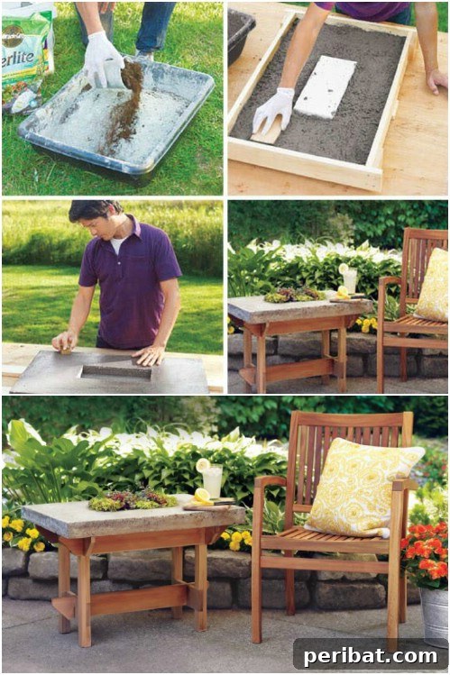 DIY Concrete Topped Planter Side Table