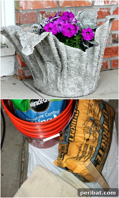 Unique DIY Towel Shaped Cement Garden Planter