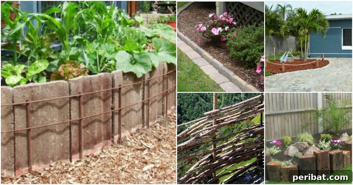 Beautifully landscaped flower garden with a decorative fence
