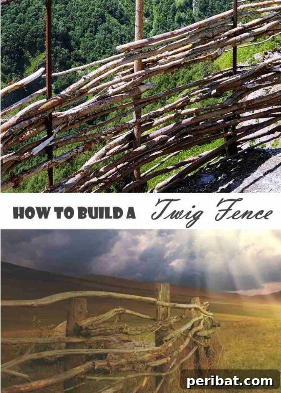 DIY Rustic Twig Fence