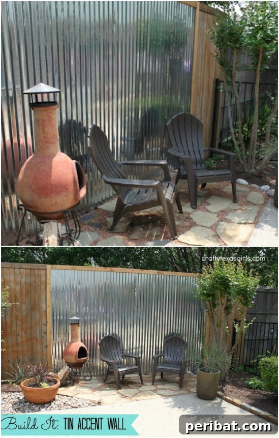 DIY Tin Accent Fence