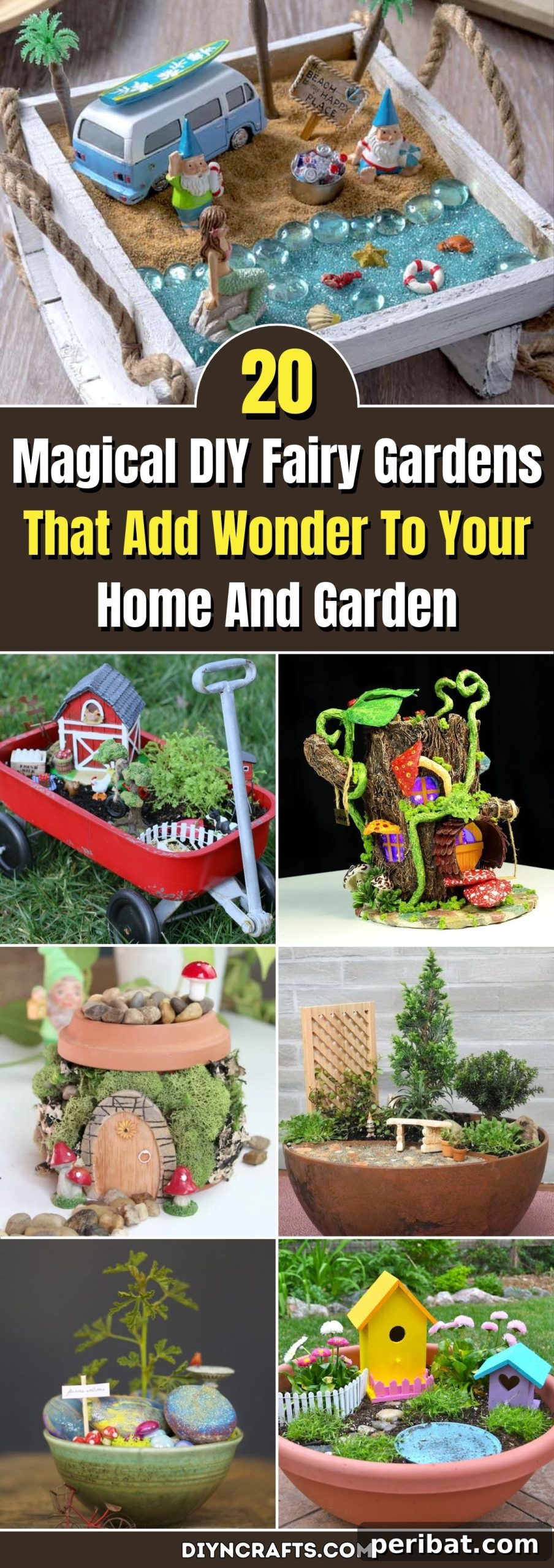 Bring Whimsical Magic Home: DIY Fairy Garden Ideas for Every Corner 2 20 Magical DIY Fairy Gardens That Add Wonder To Your Home And Garden pinterest image