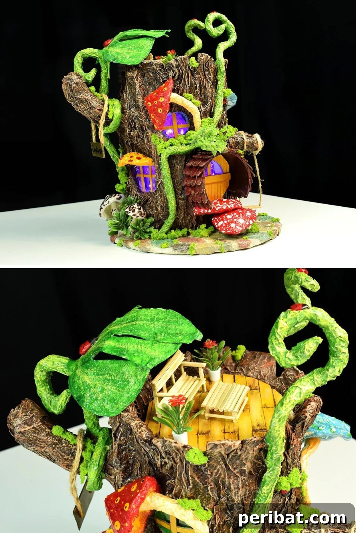 Bring Whimsical Magic Home: DIY Fairy Garden Ideas for Every Corner 21 Paper Mache Fairy Garden Tree House