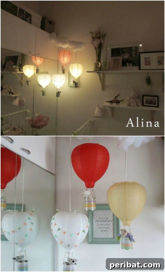 Beyond Basic: 25 DIY Nightlights to Elevate Your Home's Ambiance 12 Cute DIY Hot Air Balloon Nightlight