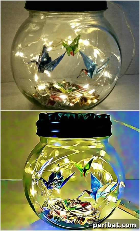 Beyond Basic: 25 DIY Nightlights to Elevate Your Home's Ambiance 20 Cute Hand Folded Origami Nightlight In A Jar