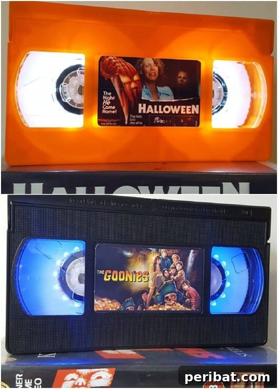 Beyond Basic: 25 DIY Nightlights to Elevate Your Home's Ambiance 25 Retro VHS Tape Nightlight