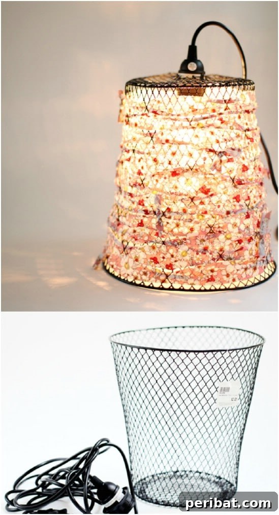 Beyond Basic: 25 DIY Nightlights to Elevate Your Home's Ambiance 26 Repurposed Wire Basket Light