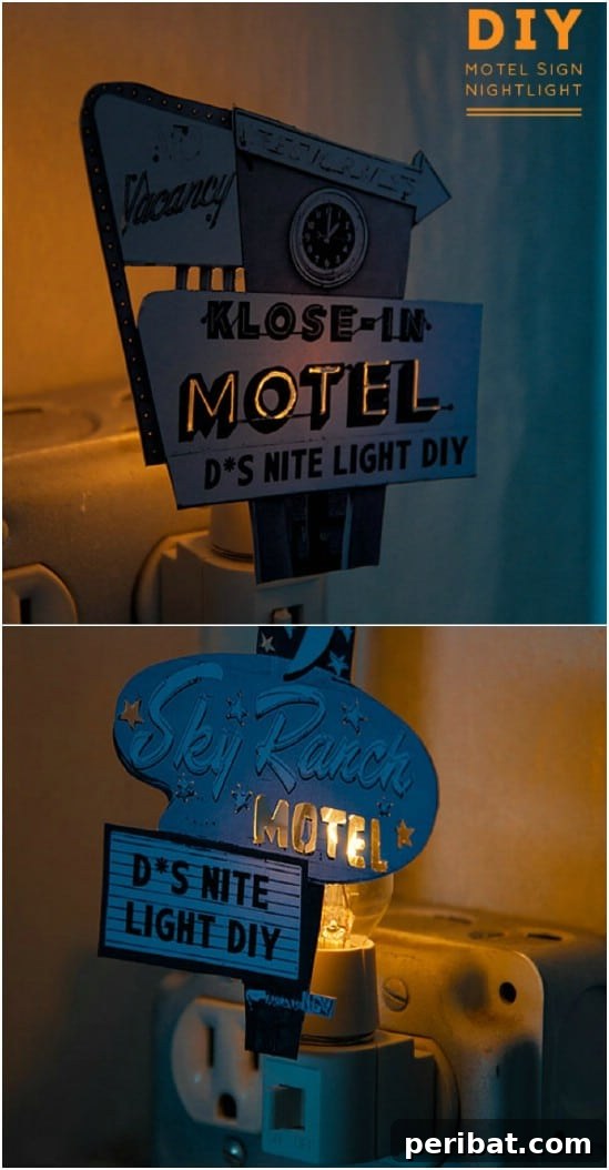 Beyond Basic: 25 DIY Nightlights to Elevate Your Home's Ambiance 6 Whimsical DIY Motel Sign Nightlight