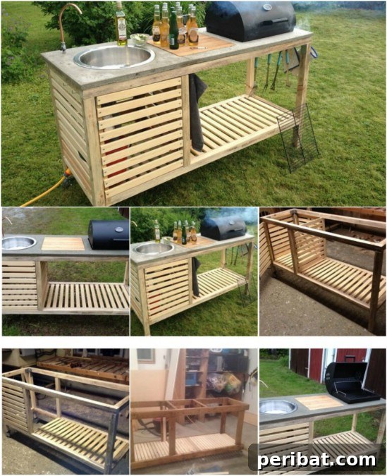 Build Your Dream Outdoor Kitchen: 15 Budget-Friendly DIY Ideas 13 A compact and versatile DIY portable outdoor kitchen on wheels, perfect for small spaces and easy storage.