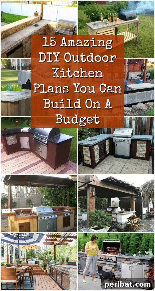 Build Your Dream Outdoor Kitchen: 15 Budget-Friendly DIY Ideas 16 A compilation image showcasing 15 different DIY outdoor kitchen ideas, emphasizing affordability and ease of construction.