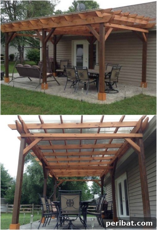Weekend Pergola Power: Free Plans for DIY Success 17 Covered Pergola Plans 12x24' Outside Patio Wood Design Covered Deck DIY
