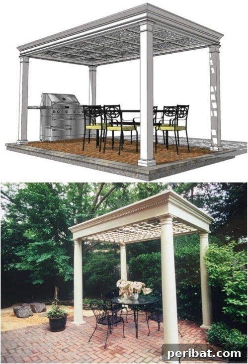 Weekend Pergola Power: Free Plans for DIY Success 18 Garden Pergola with Coffered Trellis Ceiling (Plans Only)