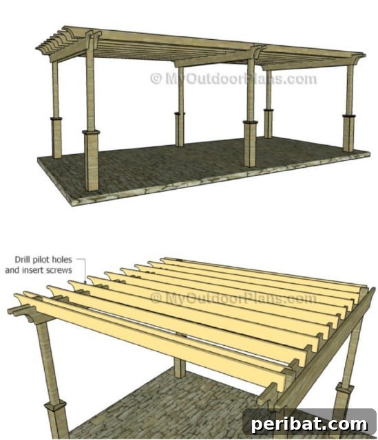 Weekend Pergola Power: Free Plans for DIY Success 3 Easy 12 By 24 Foot Pergola
