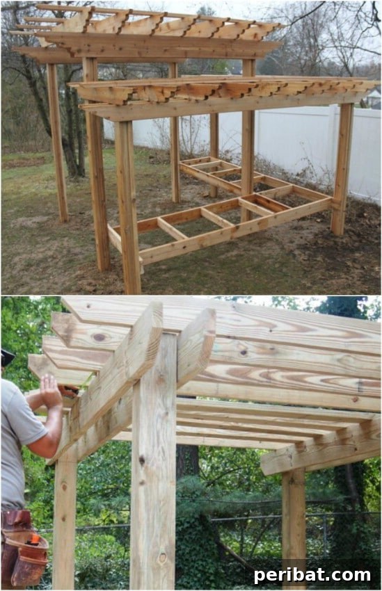 Weekend Pergola Power: Free Plans for DIY Success 5 Easy DIY Pergola With Tables