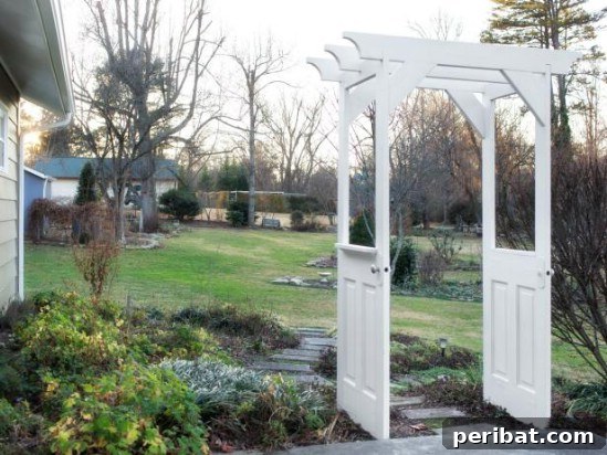 Weekend Pergola Power: Free Plans for DIY Success 10 Repurposed Door Pergola