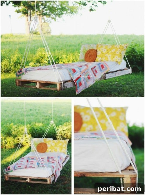 Transform Your Garden on a Dime: 15 Brilliant DIY Decor Ideas 11 DIY Swinging Pallet Bed