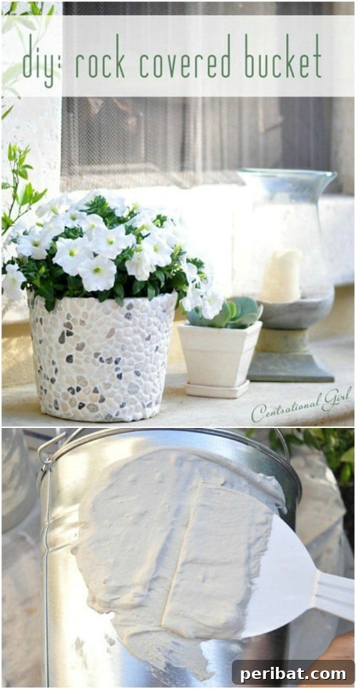 Transform Your Garden on a Dime: 15 Brilliant DIY Decor Ideas 15 DIY Rock Covered Bucket Planter