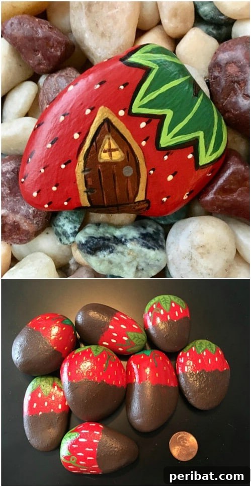 Transform Your Garden on a Dime: 15 Brilliant DIY Decor Ideas 17 Hand Painted Strawberry Rocks