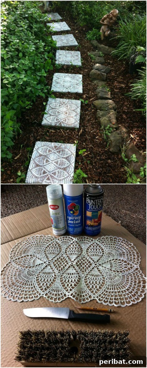 Transform Your Garden on a Dime: 15 Brilliant DIY Decor Ideas 9 DIY Lace Stepping Stones
