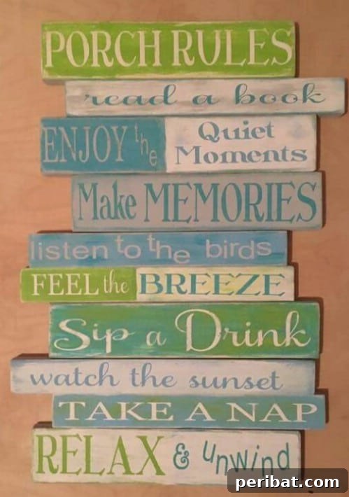 Hand Painted Front Porch Rules Sign