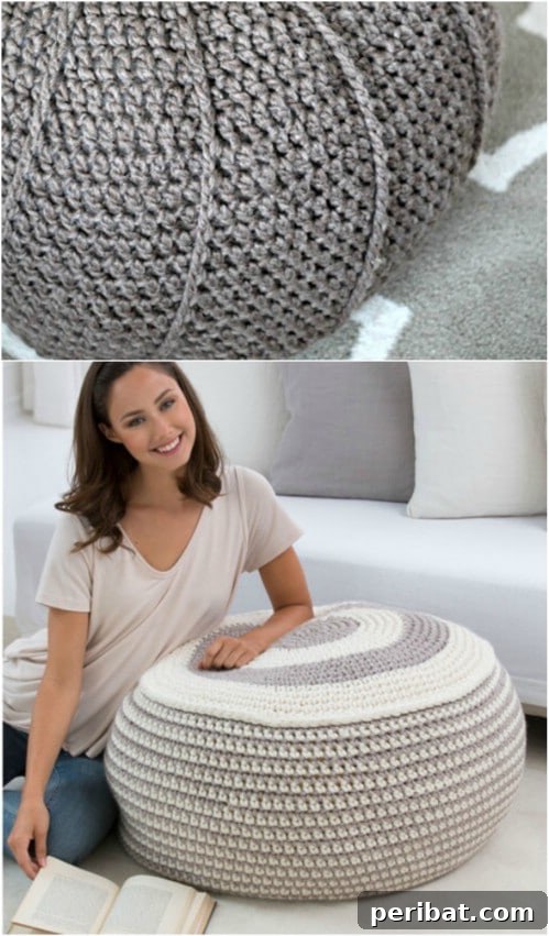DIY Crocheted Porch Poof