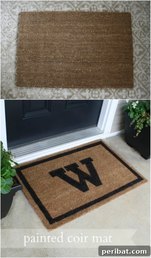 DIY Monogrammed Porch Mat