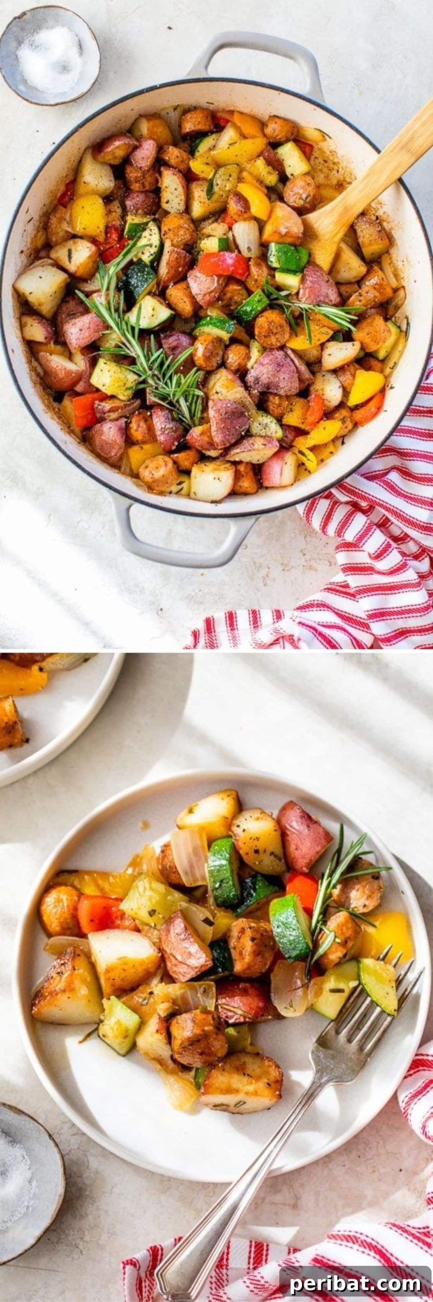 Sausage, Potatoes, And Garden Veggies