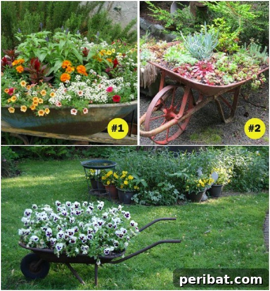 Repurposed Wheelbarrow Planter