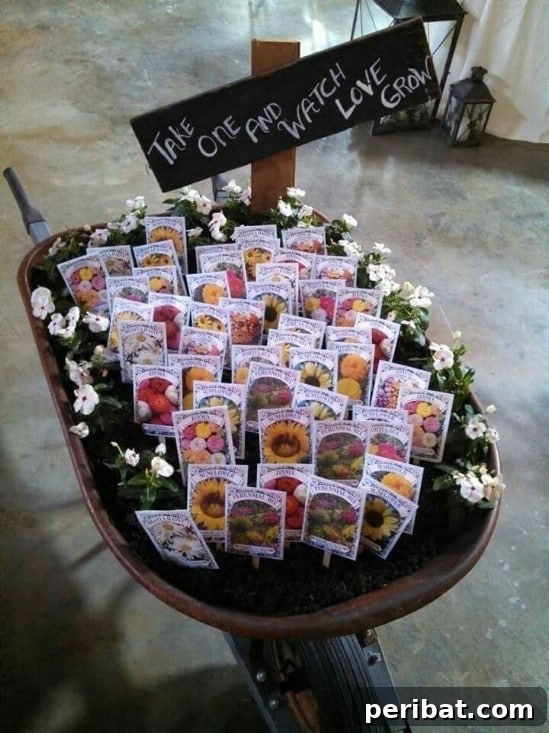 Rustic DIY Wheelbarrow Wedding Favor Holder