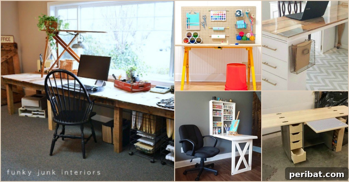 17 Effortless DIY Craft Desks for Your Dream Creative Space 2 diy craft desks ideas