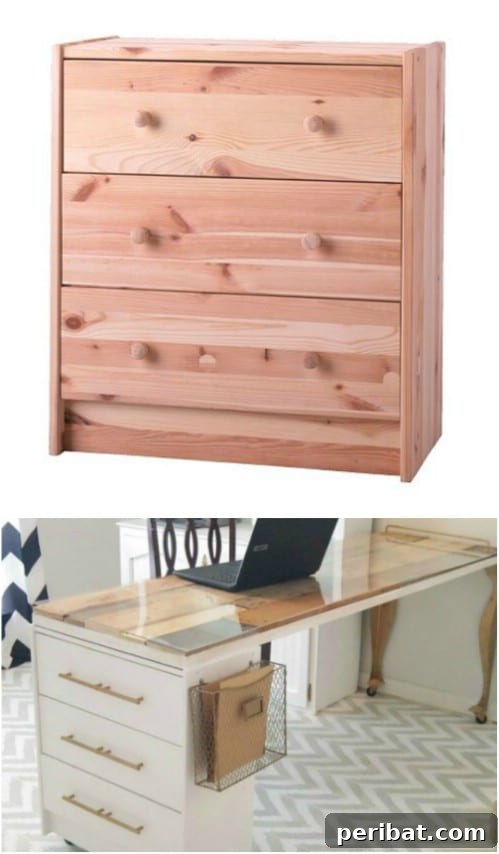 17 Effortless DIY Craft Desks for Your Dream Creative Space 16 IKEA Hack – Dresser To Craft Desk