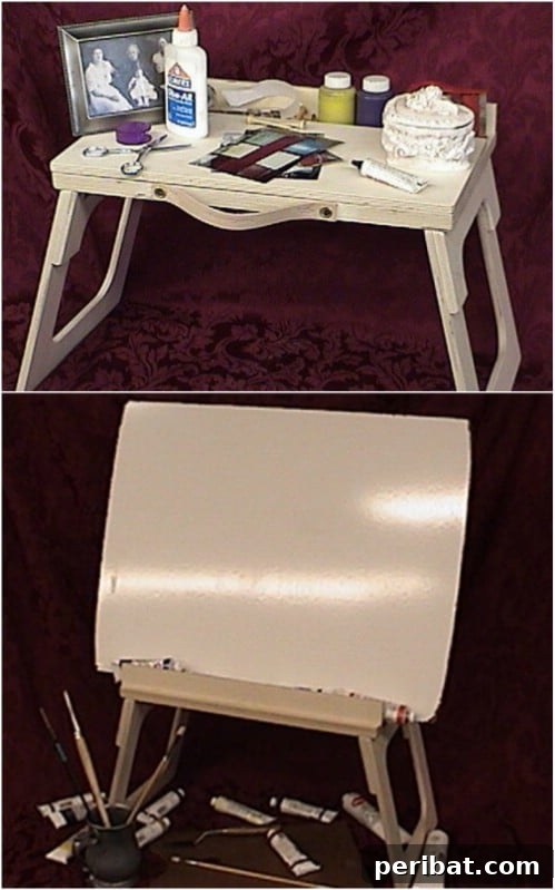 17 Effortless DIY Craft Desks for Your Dream Creative Space 19 Portable Bed Craft Desk