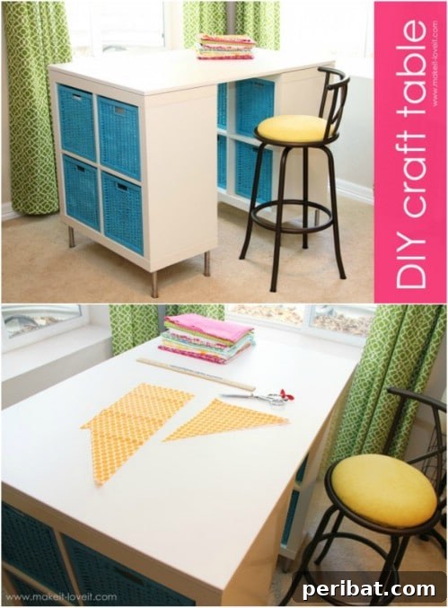17 Effortless DIY Craft Desks for Your Dream Creative Space 7 Tall Counter Height Craft Desk