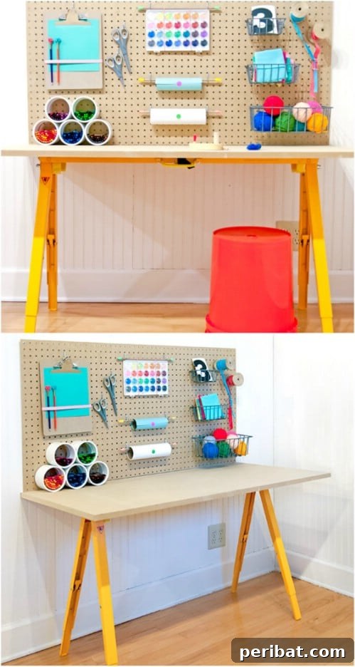 17 Effortless DIY Craft Desks for Your Dream Creative Space 9 Cute DIY Kids’ Craft Station