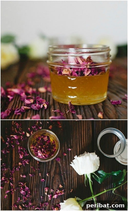 Homemade Rose Petal Infused Honey