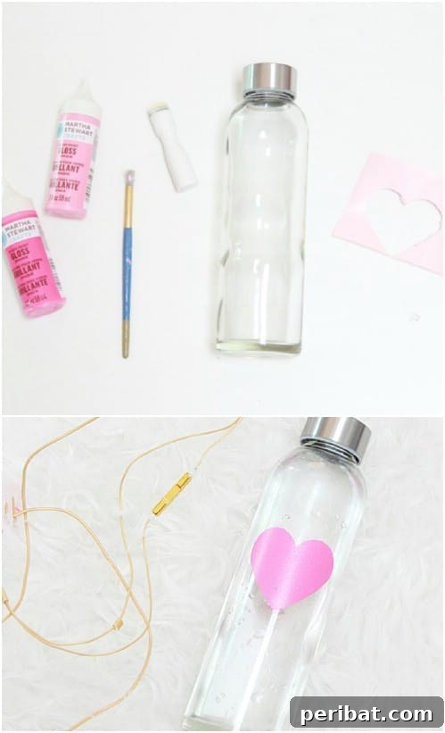 Easy DIY Glass Heart Water Bottles