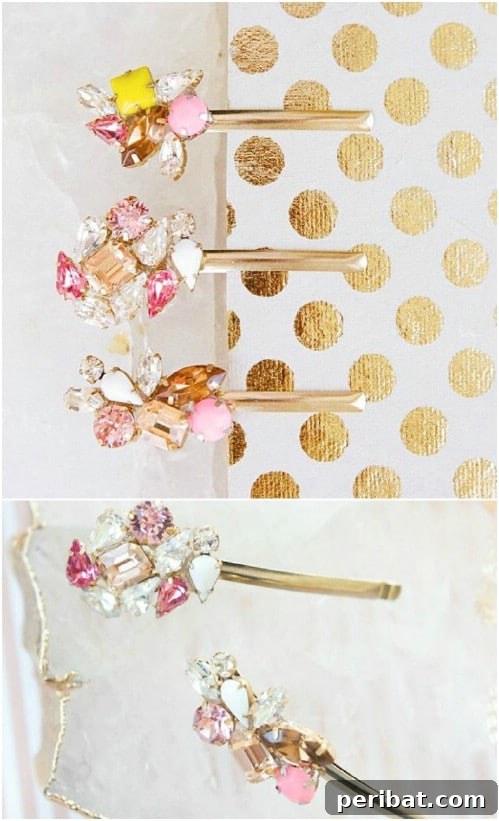 Gorgeous DIY Rhinestone Hair Clips