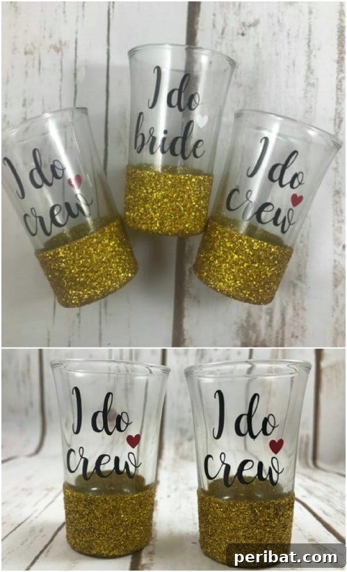 I Do Crew Glitter Shot Glasses